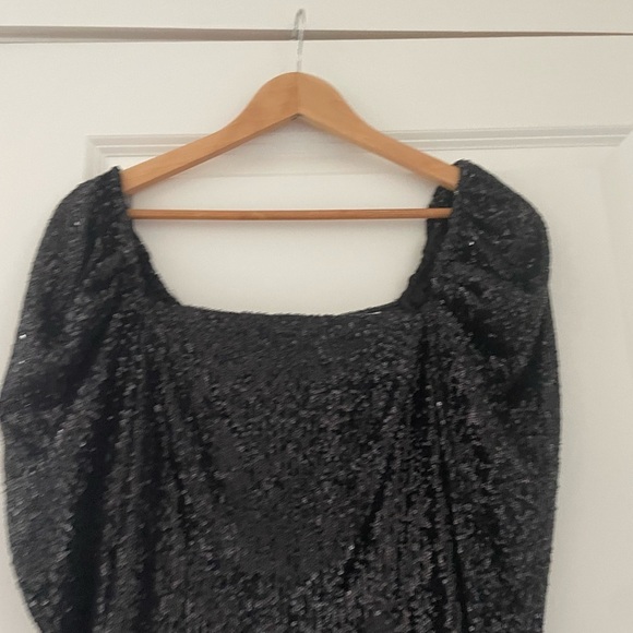 Ramy Brook Hazel Skye Puff Sleeve Sequin Squareneck Top - Picture 5 of 9